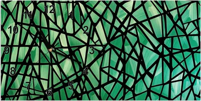 Produktbild von Wanduhr aus Glas mit Motiv Geometrisches Glasmuster- 60 x 30 cm - inkl. Aufhängesystem