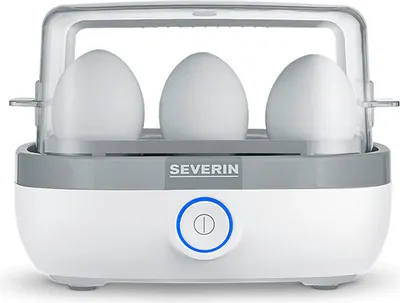 Produktbild von Eierkocher 6 Eier SEVERIN EK 3164 Ein-Aus Taster mit LED-Anzeige EK 3164 aus Kunststoff, weiß Eierkocher Eierkocher 6 Eier