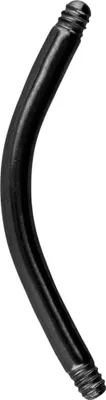 Produktbild von Bauchnabel-Piercing, Rook Piercing Chirurgenstahl Banane ohne Kugeln Schwarz Stablänge: 16mm | Stabstärke: 1,6mm