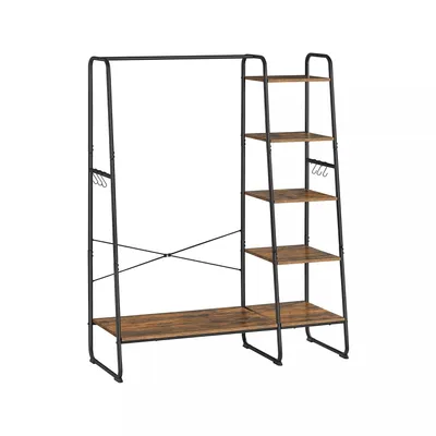 Produktbild von In And OutdoorMatch Kleiderständer Terence - 45 x 120 x 160 cm - Metall und Holz - Kleiderschrank Organizer - Industrial - Schlafzimmer