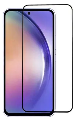 A screen protector for a smartphone is shown on a white background.