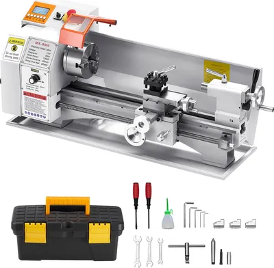 Image de Tour à métaux VEVOR 220x450 mm Tour d'établi Avance automatique 2500 tr/min Vitesse de rotation 1250 W Moteur sans balais, avec accessoires, tour pour l'usinage de pièces de précision