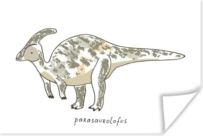 Produktbild von MuchoWow® Poster Kinderzimmer - Parasaurolofus - Dinosaurier - Jungen - Mädchen - Kind 120x80 cm - Bilder