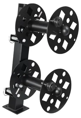Immagine prodotto di SucceBuy Avvolgicavo doppio in acciaio per saldatura, avvolgicavo con due bobine vuote per 38,1 m di cavo da 70 mm² / 45,7 m di cavo da 50 mm², avvolgicavo manuale con perno di sicurezza per officina e industria