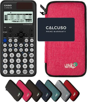 Produktbild von Casio fx-87DE CW ClassWiz inkl. WYNGS Schutztasche Pink - Wissenschaftlicher Taschenrechner - Basic Set