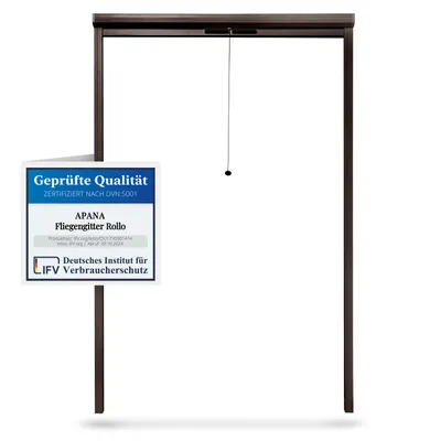 Produktbild von Fliegengitter Insektenschutz Fenster Rollo Alurahmen Bausatz Insektenschutzrollo,Farbe:braun (RAL8017),Größe (Breite x Höhe):190 x 200 cm
