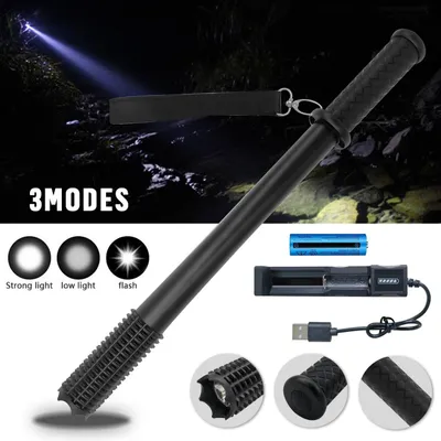 Produktbild von USB-LED-Taschenlampe, 1 Set, 3 Modi, wiederaufladbar, für Camping und Wandern