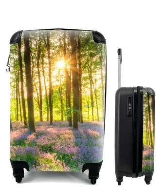 Produktbild von MuchoWow® Koffer Handgepäck Trolley Rollkoffer Kleine Reisekoffer mit 4 Rollen - Frühling - Wald - Sonne - Cabin Size < 55x40x23 cm & 55x40x20 cm - Fotokoffer - Kabinenkoffer - Boardgepäck - Reise-Box - Reisekoffer - Reisegepäck - Koffer mit Bild - Trolley für Kinder