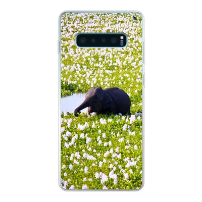 Produktbild von MuchoWow® Handyhülle Schutzhülle Hülle für Samsung Galaxy S10 Lite Elefant - Wasser - Pflanzen - Grün - Natur - Tiere Silikon Softcase Handy Hülle - Schutz