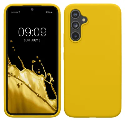 Produktbild von kwmobile Handyhülle für Samsung Galaxy A54 5G Hülle - Case Silikon - Kabelloses Laden - Schutzhülle Cover in Strahlend Gelb