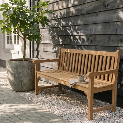 Produktbild von Gartenbank Natur - Teakholz - 180cm - Gartenbank Java - Giga Meubel