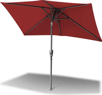 Image de Parasol Izrielar 200 x 300 cm, parasol de jardin, pliable, toile avec revêtement PA, protection UV jusqu'à UPF 50+, sans pied, rouge