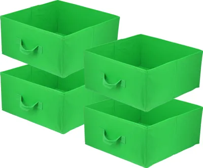 Produktbild von Lavita Storage Box | faltbare Aufbewahrung Boxen 31 x 31 x 15 cm | Schubladen-Organizer Box| Ordnungssysteme für Kleidung | Kleideraufbewahrung & Organisation | Grün | 4 stück
