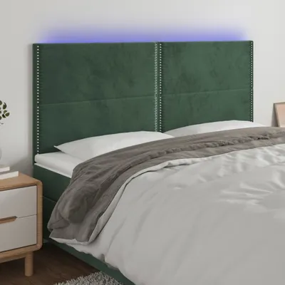 Produktbild von "2026 Promotion" LED Kopfteil - fürs Schlafzimmer - Dunkelgrün 180x5x118/128 cm Samt - Bettkopfteil CC5891