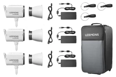 Immagine prodotto di Godox Litemons LA300Bi Bi color LED Video Light 3 light kit