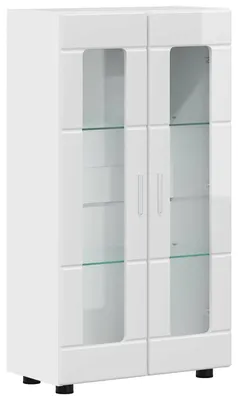 Zdjęcie produktu dla Komoda z półką vidaXL FLORIN, biała, z połyskiem, 55,5 x 29 x 100 cm