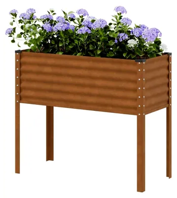 Produktbild von Pflanzkübel Hochbeet aus Metall für Garten und Terrasse 100x41x90 cm Cortenstahl