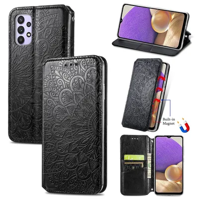 Immagine prodotto di Custodia König Design compatibile con Samsung Galaxy A32 5G - Custodia in Pelle finta per cellulare - Colore: nero