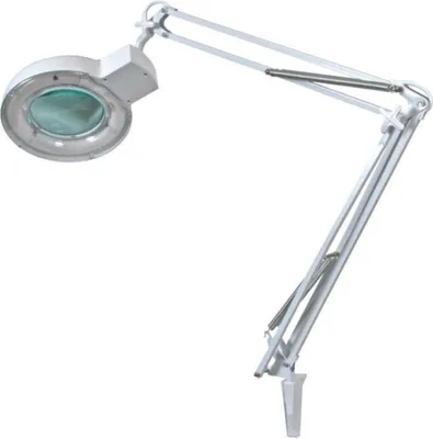 Produktbild von Zväčšovacia lampa Velleman, upínacia základňa, kĺbové rameno, kryt šošovky, lampa 22 W, zväčšenie 2,25x, biela