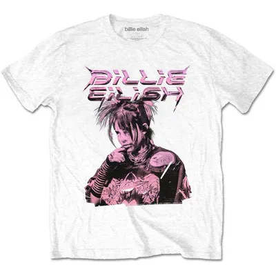 Obrázek produktu pro Billie Eilish Purple Illustration Tričko s krátkým rukávem White L