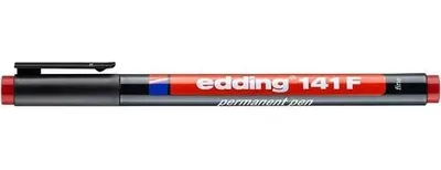 Permanentný popisovač, OHP, 0,6 mm, EDDING "141 F", červený