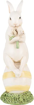 Produktbild von Clayre & Eef Dekorationsfigur Kaninchen 19 cm Weiß Kunststoff