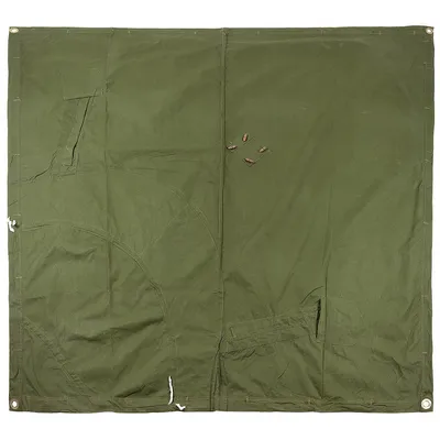 Produktbild von Zeltbahn oliv 180x180 cm, 100% Baumwolle, mit 4 Metallösen und Kapuze