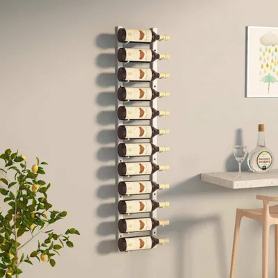 Produktbild von "im Angebot" Wand-Weinregal für 12 Flaschen Weiß Eisen - Weinregale CC14129