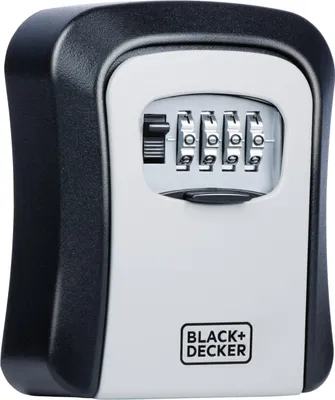 Immagine prodotto di BLACK+DECKER Cassaforte a chiave con serratura a combinazione Codice a 4 cifre 10.000 combinazioni per uso interno ed esterno Robusta custodia in metallo Impermeabile Montaggio a parete