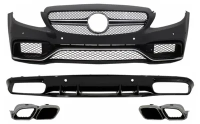 Produktbild von Stoßstange für Mercedes C C205 A205 14-19 C63S Design Spitzen Diffusor.