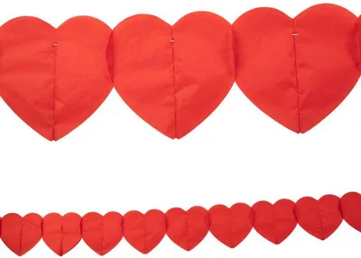 Produktbild von Papier Girlande rote Herzen 6m