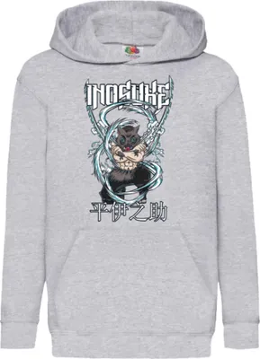 Immagine prodotto di Felpe con cappuccio per bambini Demon Anime Slayer Inosuke Hashibara 003, 7-8 Jahr - 128 / Gris