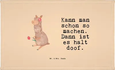 Produktbild von Mr. & Mrs. Panda Handtuch Alpaka Blume - Kaktus Grün - Geschenk, Flauschtuch, Baumwollhandtuch, Spruch, Lamas, Frotteehandtuch, baumwolle, 50x100, Lama
