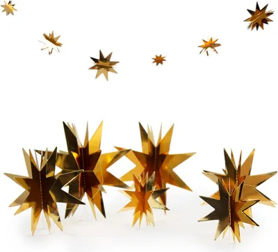 Produktbild von Oblique Unique Deckenhänger Girlande 3D Sterne Weihnachten Deko Weihnachtsdeko - gold