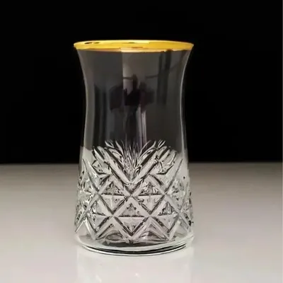 Image de Pasabahce Lot de 6 verres à thé bordure dorée 160 ml