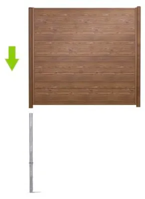 Produktbild von Wellenpfosten ALBERTS Palitio Ø 7 x 184,4 cm RAL 7022 umbragrau