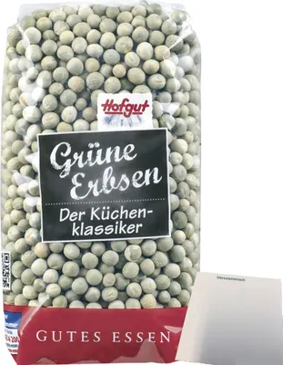 Produktbild von Hofgut Grüne Erbsen (500g Beutel) + usy Block