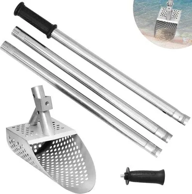 Produktbild von Metaaldetectieschep aus Edelstahl, robuste Detektorschufel für Schatzsucher, lange Stahlblatt, ideal für Metalldetektoren