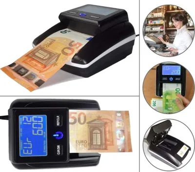 Produktbild von Banknotentester, Geldscheinprüfer, Falschgeldtester für Euro-Scheine.