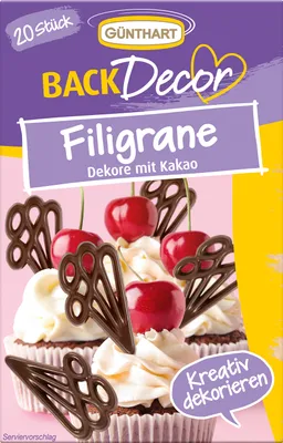 Produktbild von BackDecor 12 x 20 Filigrane aus Kakaohaltige Fettglasur