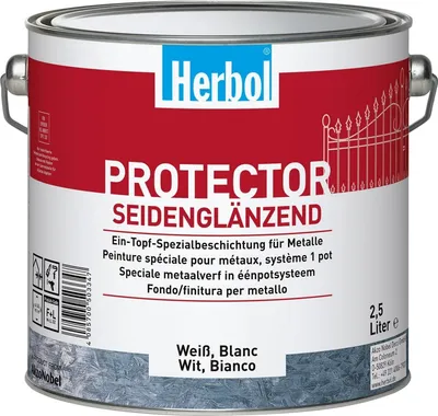 Produktbild von HERBOL Protector 750 ml Metallschutzlack Korrosionsschutzlack WEISS ca. RAL 9010