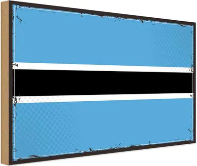 Produktbild von vianmo Holzschild 20x30 cm Botswanas Botswana Flagge Fahne Wappen