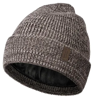 Produktbild von Strickmütze Herren Fleecegefüttert Beige/Kaffee Einheitsgröße