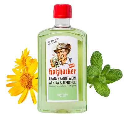 Obrázek produktu pro Holzhacker Franzbranntwein s arnikou a mentolem, 250 ml
