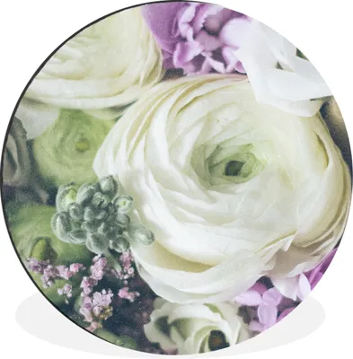 Produktbild von MuchoWow® Aluminium Wandkreis Blumen - Rosen - Natur Ø 60 cm Wanddeko Modern Wohnzimmer - Wand Kreis - Wandbild - Schlafzimmer - Aluminium Bild - Kinderzimmer - Wohnzimmer Dekoration - Wandschmuck