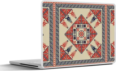 Produktbild von MuchoWow® Laptop Aufkleber Sticker Cover Muster - Fliese - Blume - Stickerei - Arabisch 32.5x23.5 cm - Sticker für Laptop - Selbstklebend
