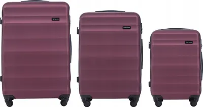 Obrázek produktu pro Sada kufrů WINGS VULTURE 3-dílná, pevný kufr ABS S/M/L s kombinovaným zámkem, 4 kolečka 360°, robustní lehký, ideální cestovní zavazadlo