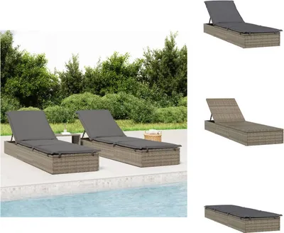 Obrázok produktu pre vidaXL Lehátko s vankúšmi sivé 201x55x62 cm polyratan - Lehátka