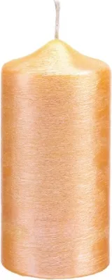 Produktbild von Stumpenkerzen Goldgelb Perlmutt geriffelt, 12 x 6 cm, 4 Stück
