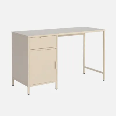 Produktbild von sweeek - Kinder-Schreibtisch aus gewalztem Stahl mit 1 Schublade - Beige